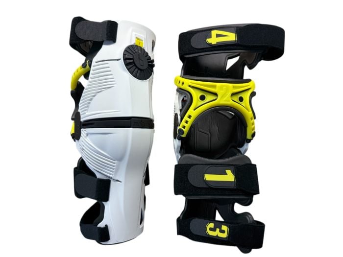 Buy Mobius X8 Knee Braces Large White Acid Yellow PAIR Dirt Bike MX ATV - OPEN BOX by Mobius for only $449.99 at Racingpowersports.com, Main Website.