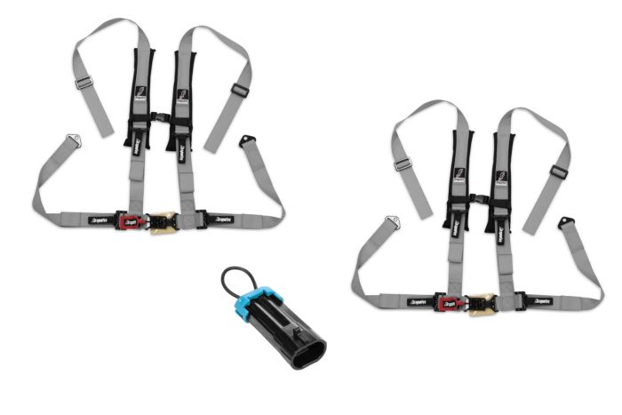 Buy Dragonfire 4 Point Racing Harness 2" Grey Pair + Seatbelt Bypass RZR X3 by Dragonfire for only $199.95 at Racingpowersports.com, Main Website.