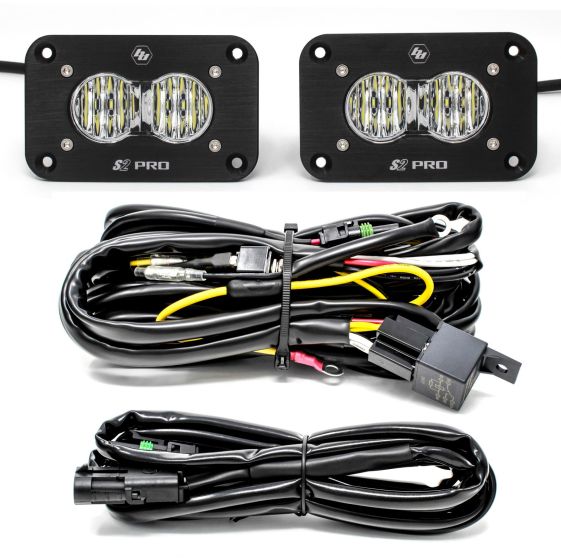 Buy Baja Designs Flush Mount LED Light Pod Kit Wide Cornering Pair S2 Pro by Baja Designs for only $462.95 at Racingpowersports.com, Main Website.