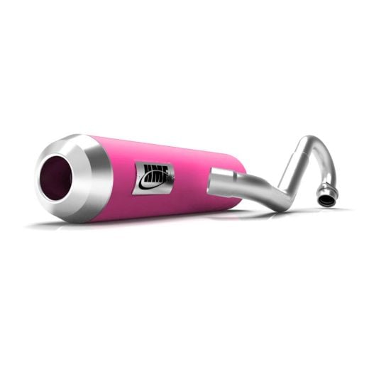Buy HMF Full Exhaust for Yamaha Raptor 90 16-23 Pink w/Spark Arrester by HMF Exhaust for only $319.95 at Racingpowersports.com, Main Website.