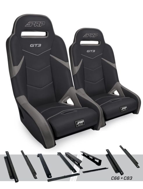 Buy PRP Seats GT3 Suspension Seats Kit for Can-Am - Black/Grey - A7301-PORXP-C91-203 by PRP Seats for only $1,999.99 at Racingpowersports.com, Main Website.