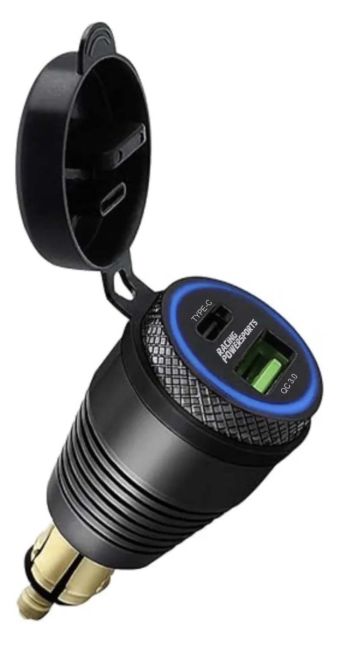 Buy Racingpowersports 30W DIN Power Adapter plug USB 3.0 12V-24V BMW Ducati Blue by RacingPowerSports for only $19.49 at Racingpowersports.com, Main Website.