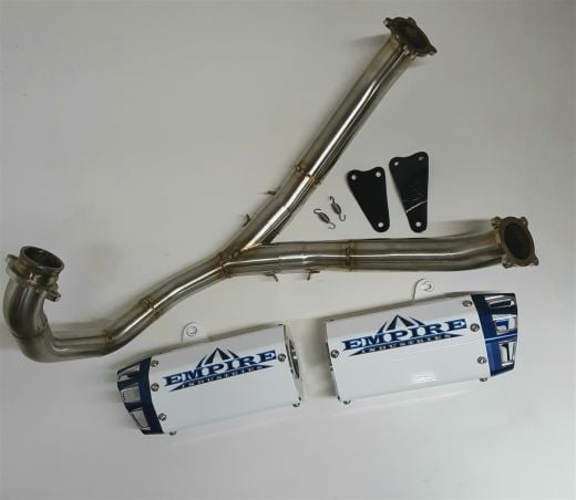 Buy Empire Industries Exhaust Full Dual System SUZ DRZ 400 ALL White by Empire Industries for only $1,189.00 at Racingpowersports.com, Main Website.