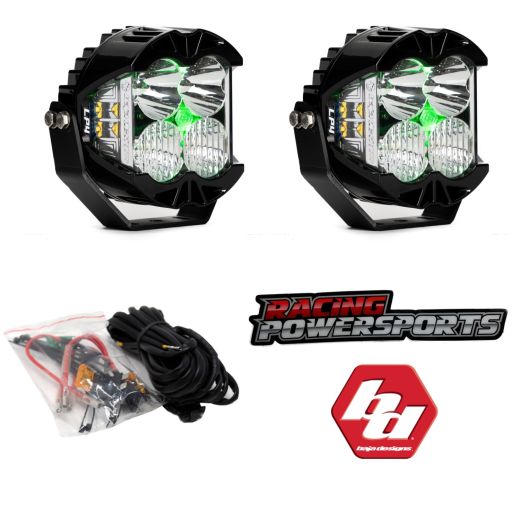 Buy Baja Designs LP4 PRO Pair LED Light Driving Combo Lens Green Backlight + Harness by Baja Designs for only $875.95 at Racingpowersports.com, Main Website.