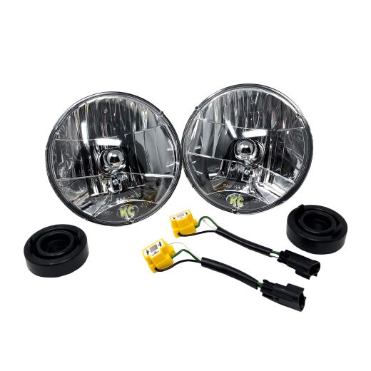 Buy KC Hilites 7" H4 DOT Halogen Headlights - Driving Beam - Pair - 07-18 Jeep JK by KC Hilites for only $184.99 at Racingpowersports.com, Main Website.