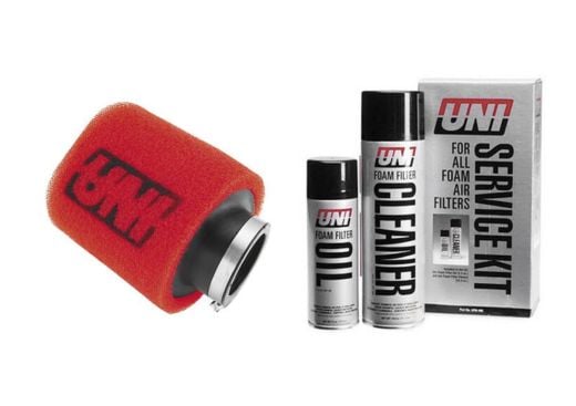 Buy Uni Filter Clamp On Dual Stage 15 Angle I.D. 1 1/2 O.D. 3 1/2 LG. 4 + Clean Kit by Uni Filter for only $41.02 at Racingpowersports.com, Main Website.
