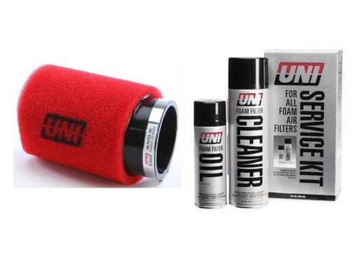 Buy Uni Filter Clamp On Dual Stage 15 Angle I.D. 3 O.D. 4 1/2 LG. 6 + Cleaning Kit by Uni Filter for only $42.49 at Racingpowersports.com, Main Website.