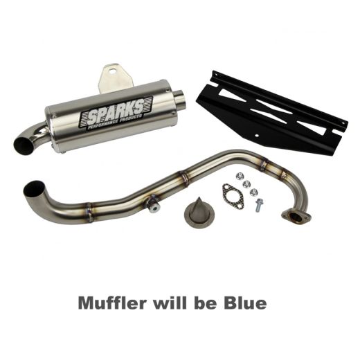 Buy Sparks Racing X-6 Stainless Steel Exhaust System 10-17 Polaris RZR 170 Blue by Sparks Racing for only $599.95 at Racingpowersports.com, Main Website.